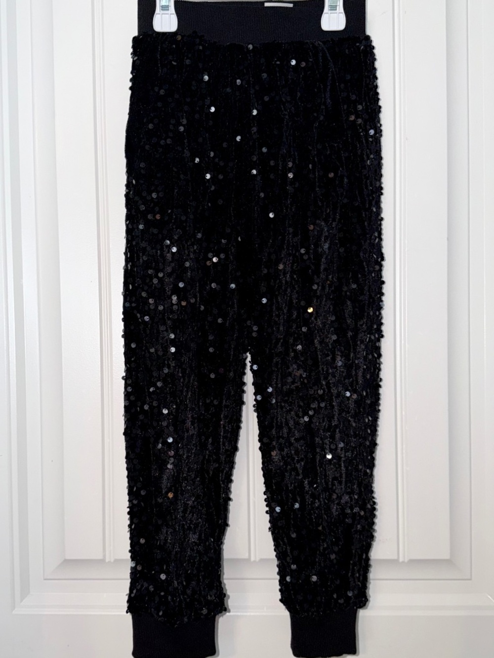 Welaken Girls Size 5 Black Sequin Jogger Pants